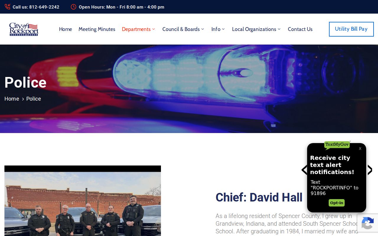 Rockport warrant search contact information on the official police page
